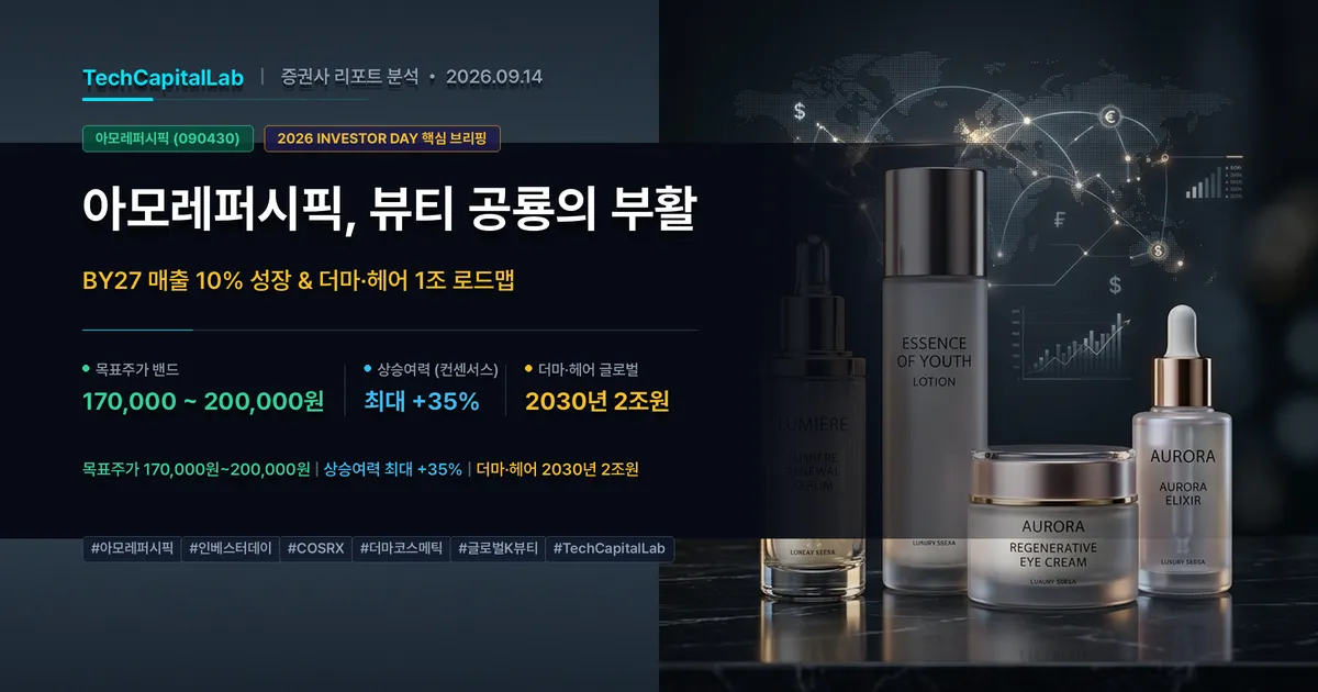 아모레퍼시픽 주가 반등할 수 있을까? 인베스터데이로 본 BY27 매출 10% 성장과 더마·헤어 2조 로드맵
