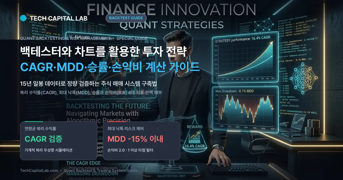 백테스터와 차트를 활용한 주식 투자 전략 수립법: CAGR, MDD, 승률, 손익비 계산 가이드
