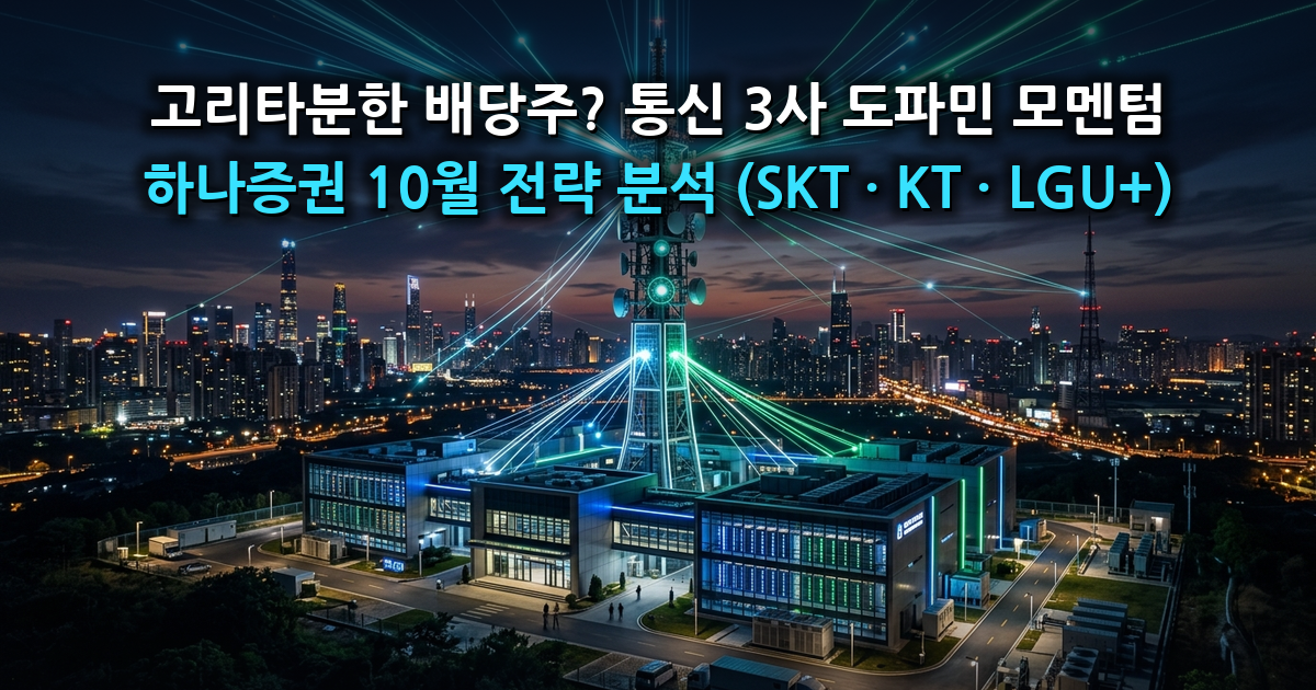 고리타분한 배당주? 하나증권이 공개한 10월 통신 3사 도파민 모멘텀 분석 (SKT·KT·LGU+)