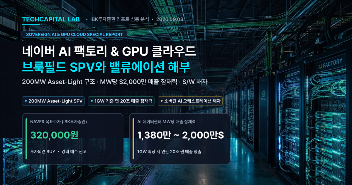 네이버 AI 팩토리와 GPU 클라우드 밸류에이션, IBK투자증권 리포트 심층 분석