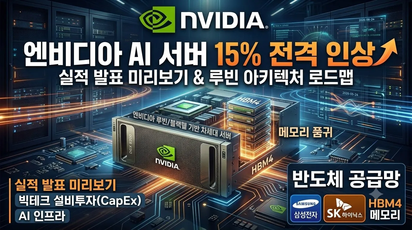 엔비디아 AI 서버 15% 전격 인상과 실적 발표, 반도체 공급망의 향방은? 메모리 품귀의 역습과 차세대 루빈 아키텍처 관전 포인트