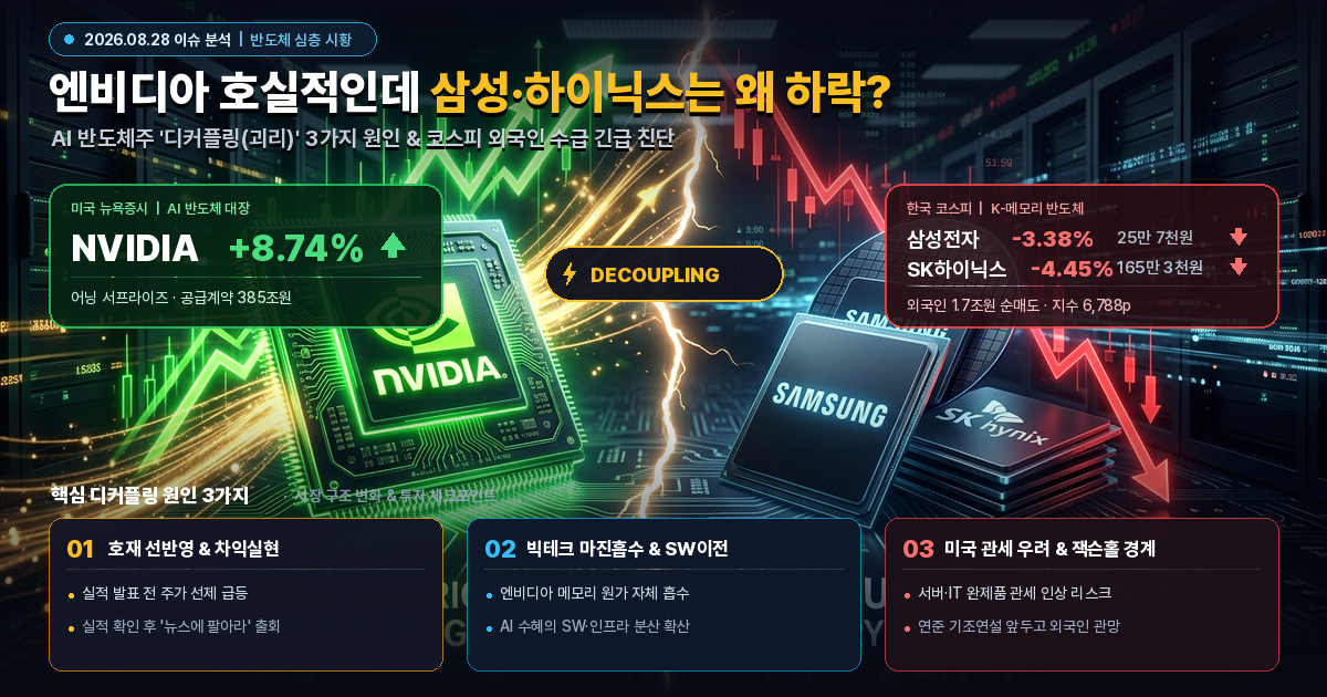 엔비디아 호실적인데 삼성전자·SK하이닉스는 왜 하락? 반도체주 디커플링 원인 3가지