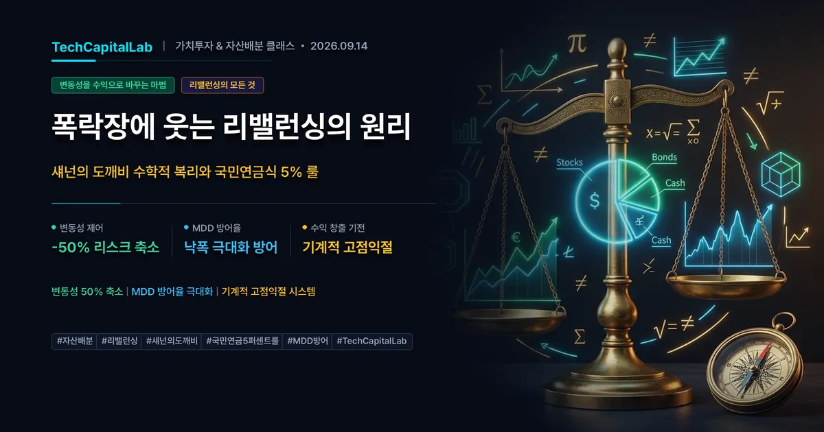 폭락장에서 내 계좌를 지키는 리밸런싱이란? 섀넌의 도깨비 수학적 원리와 국민연금식 5% 밴드 자산배분 실전 가이드