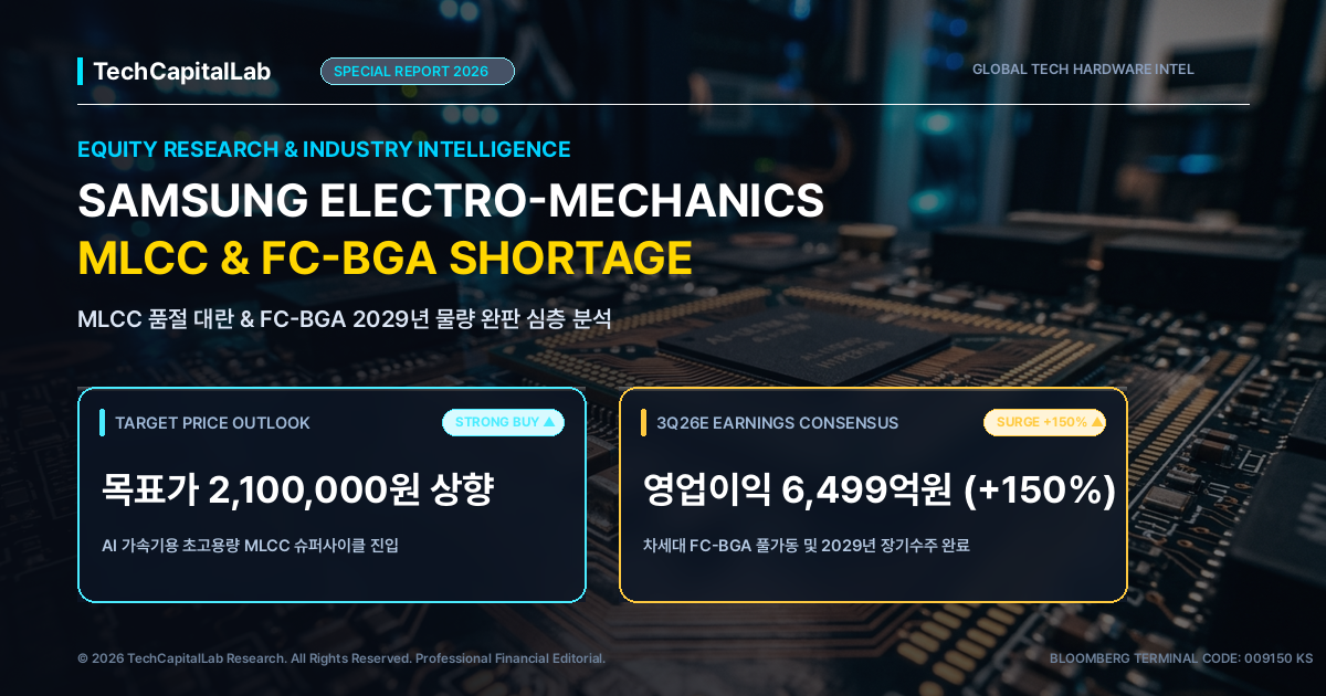 삼성전기 목표가 210만원 상향: MLCC 품절 대란과 FC-BGA 2029년 물량 완판에 따른 실적 턴어라운드 분석