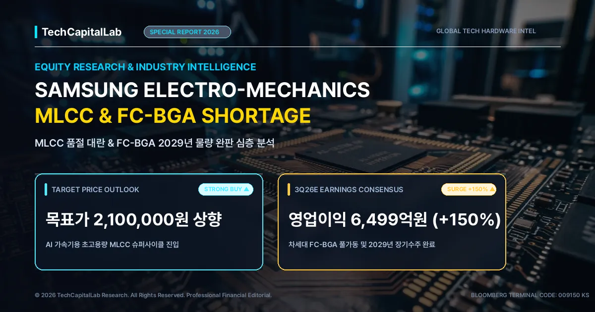 삼성전기 목표가 210만원 상향: MLCC 품절 대란과 FC-BGA 2029년 물량 완판에 따른 실적 턴어라운드 분석
