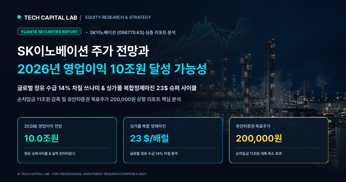 SK이노베이션 주가 전망과 2026년 영업이익 10조원 달성 가능성, 유안타증권 목표가 20만원 상향 리포트 핵심 분석