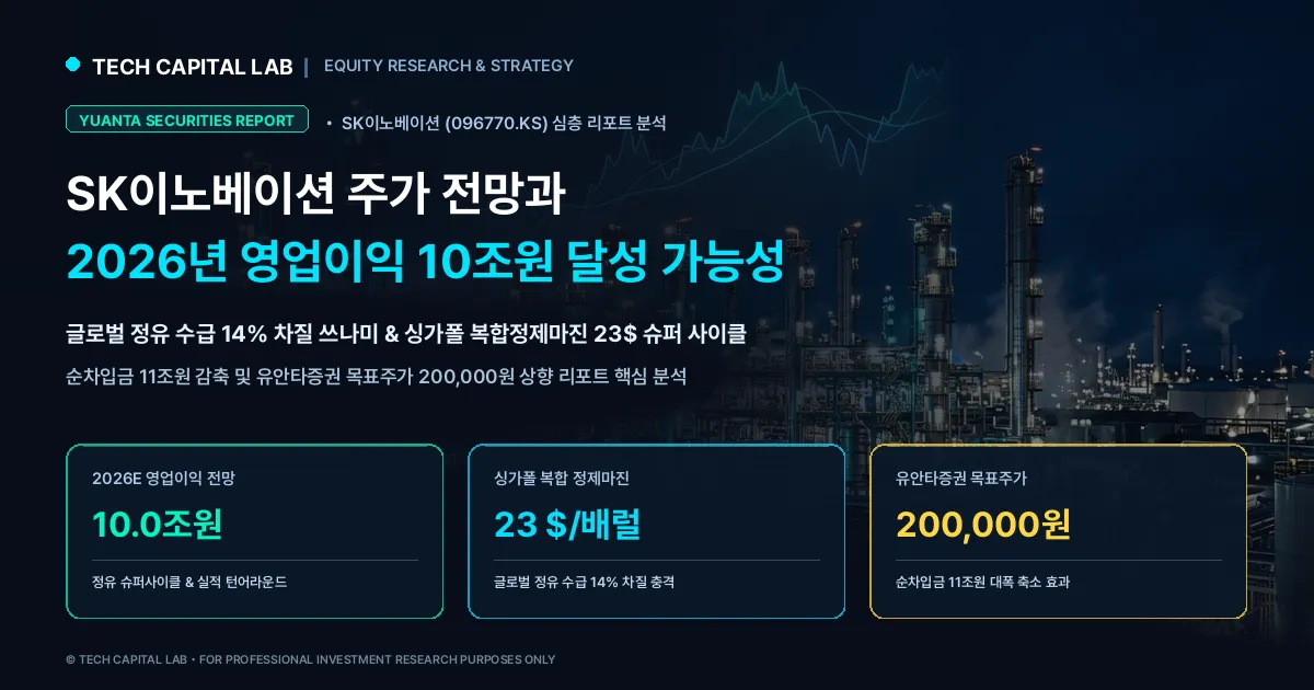 SK이노베이션 주가 전망과 2026년 영업이익 10조원 달성 가능성, 유안타증권 목표가 20만원 상향 리포트 핵심 분석