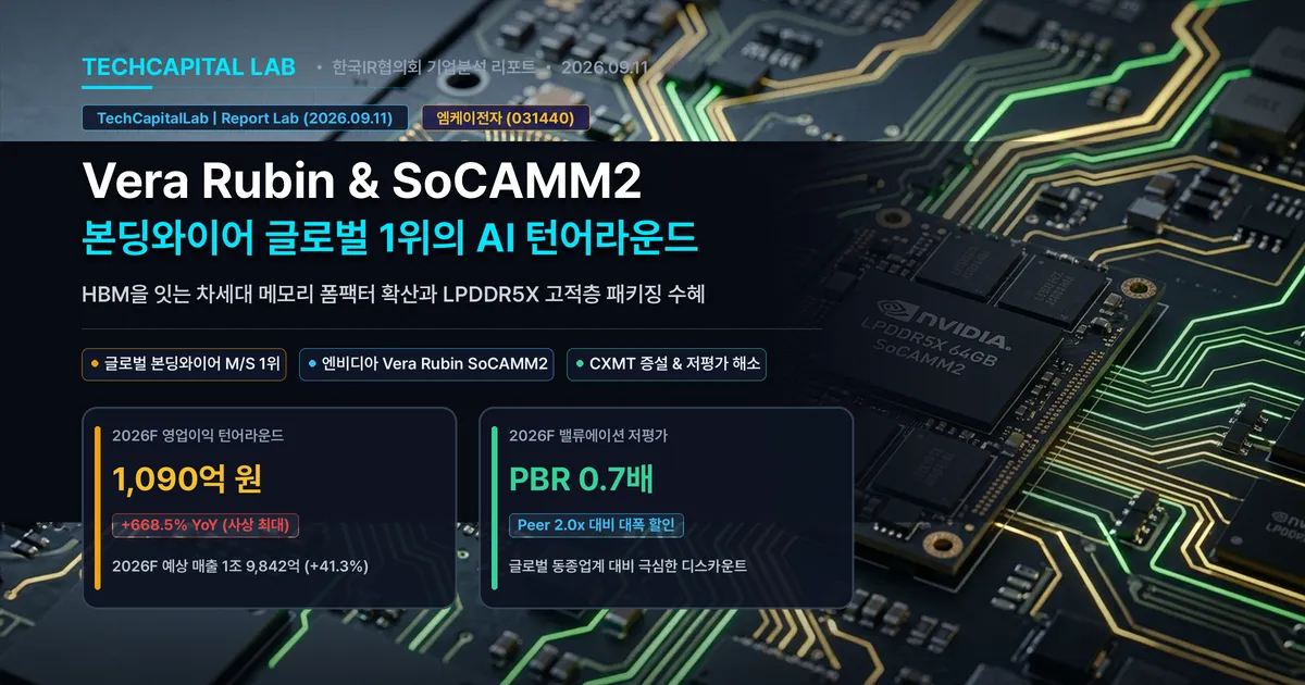 HBM 다음은 SoCAMM2일까? 엔비디아 베라 루빈 채택과 본딩와이어 1위 엠케이전자 1,090억 턴어라운드 분석