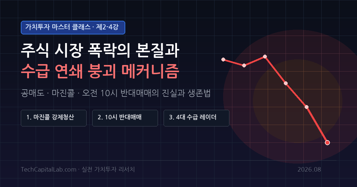 9강. 주식 시장 폭락은 왜 일어날까? 공매도·마진콜·패닉셀의 수급 연쇄 붕괴 메커니즘과 대응 전략
